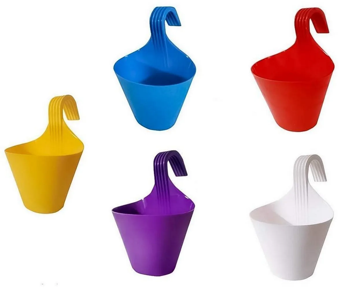 single hook planter pots | assorted colors | pack of 4