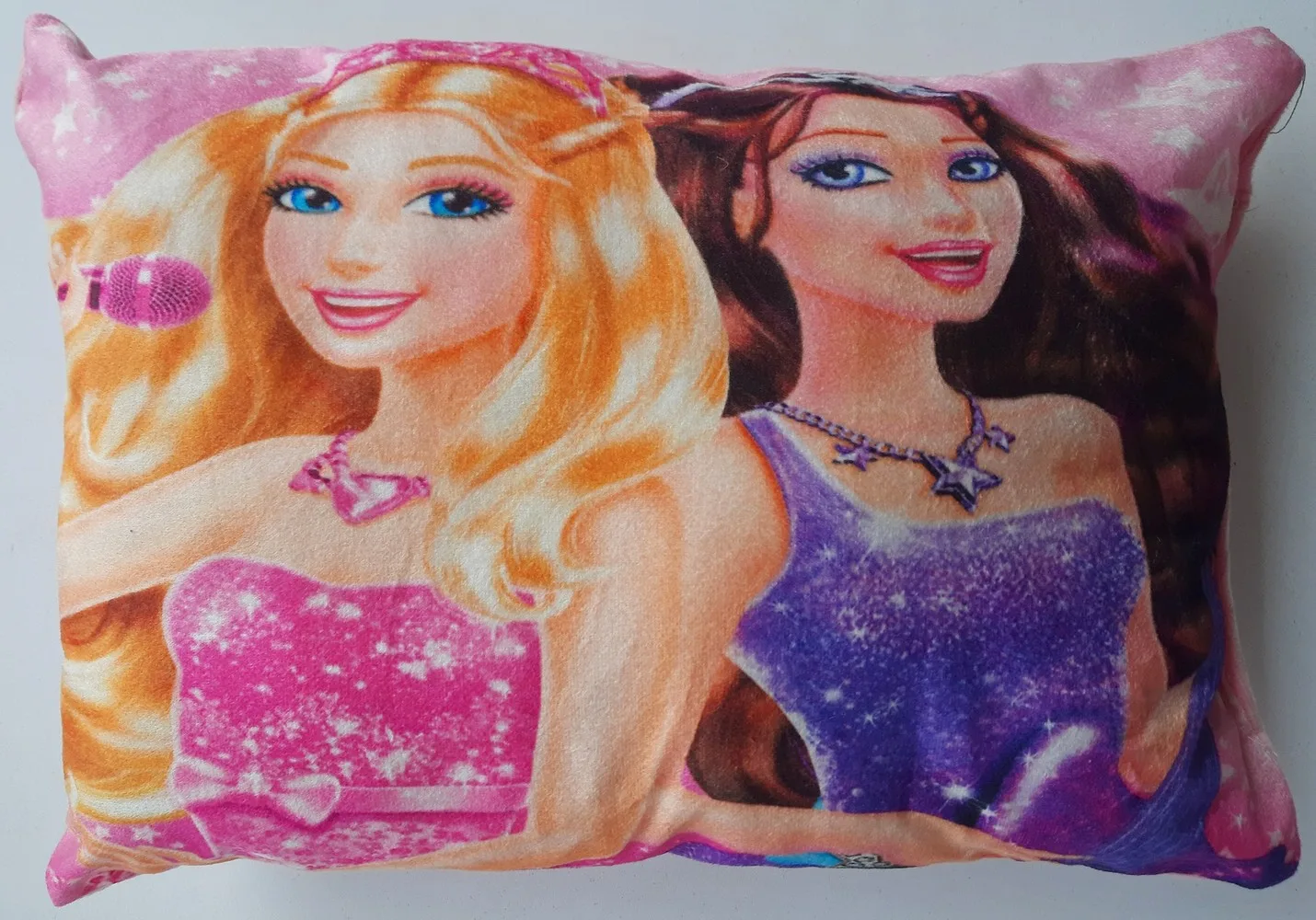 kids barbie friends pillow, 18x12 inches, purple, pack of 1