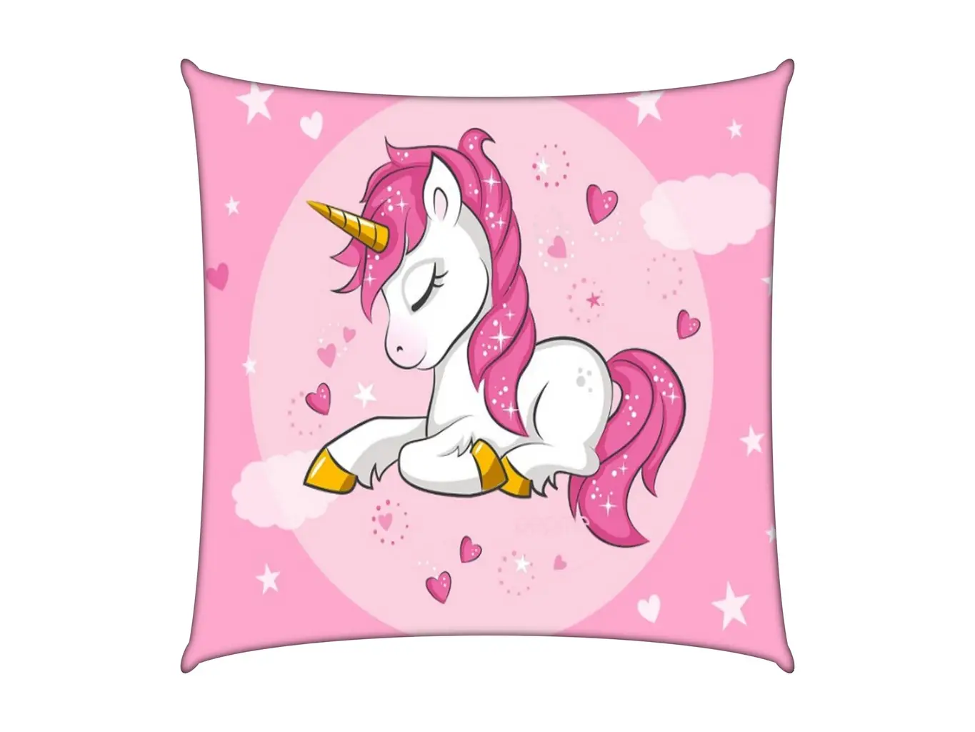 unicorn pillow cover, pink, 12x12 1
