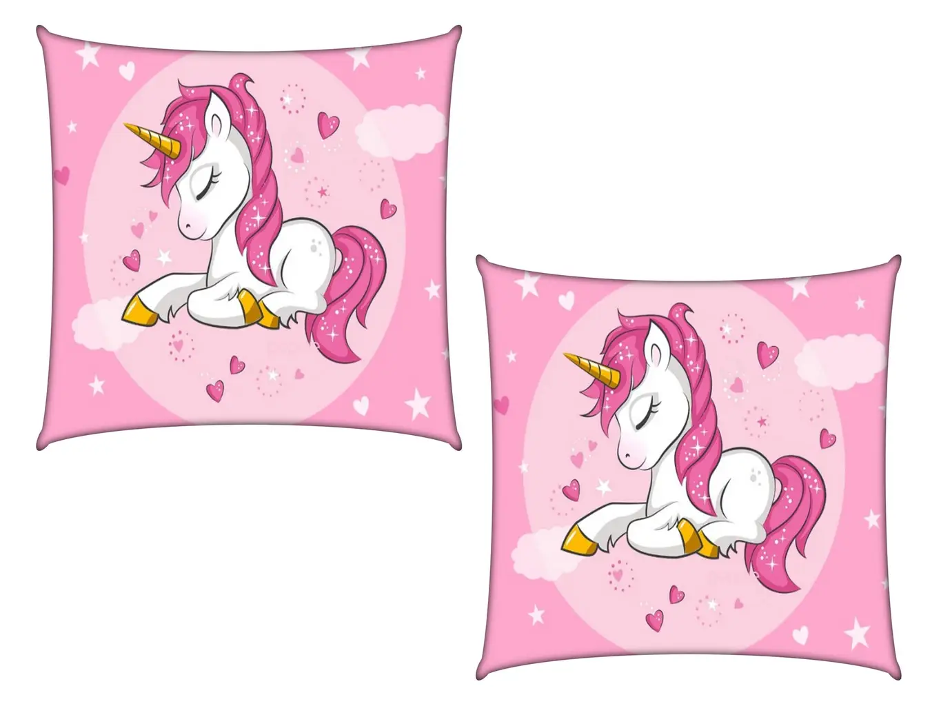 unicorn pillow cover, pink, 12x12, pack of 2 1