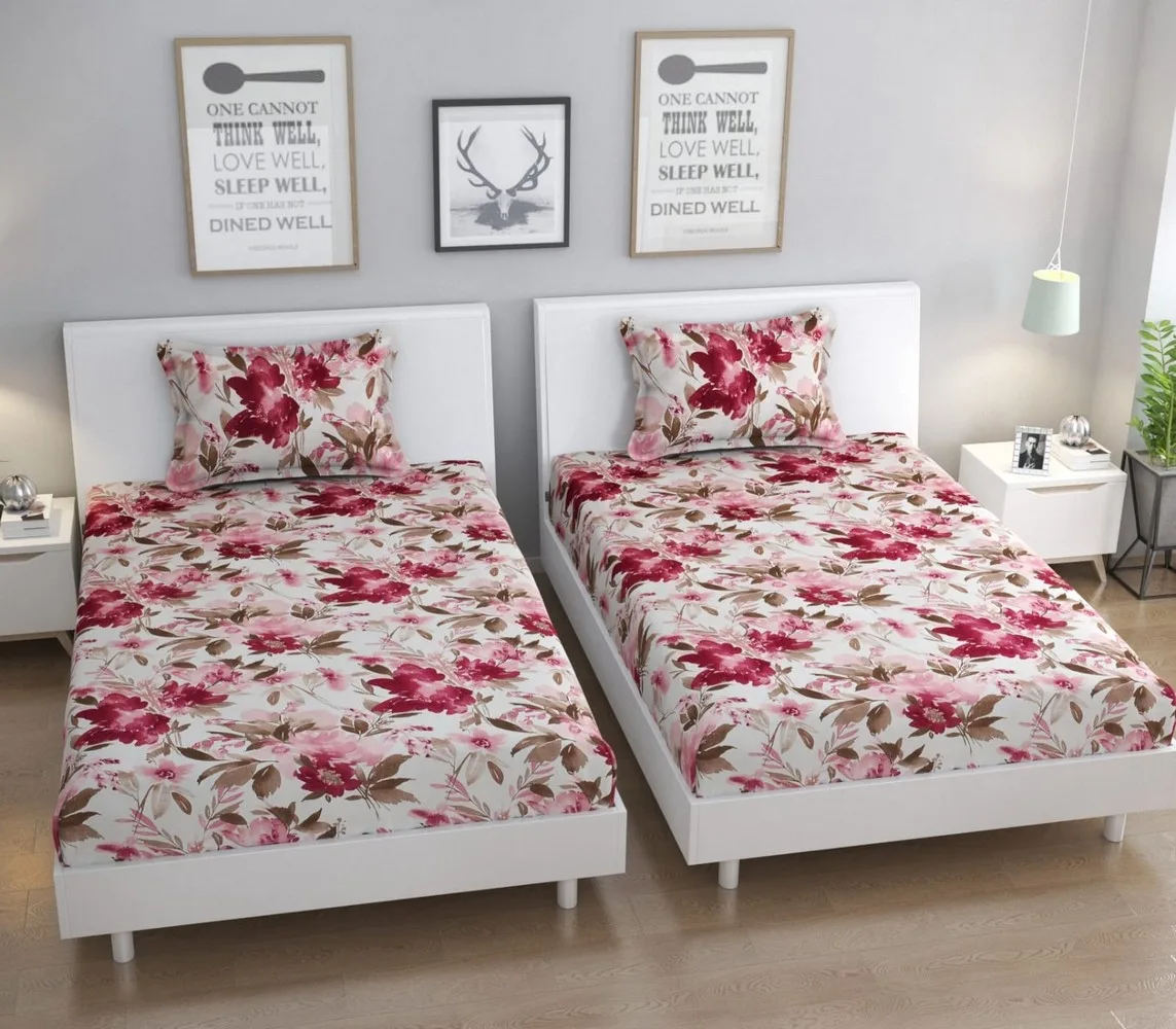 single bed bedsheet, 60x90, 1 piece, pink, flower 1