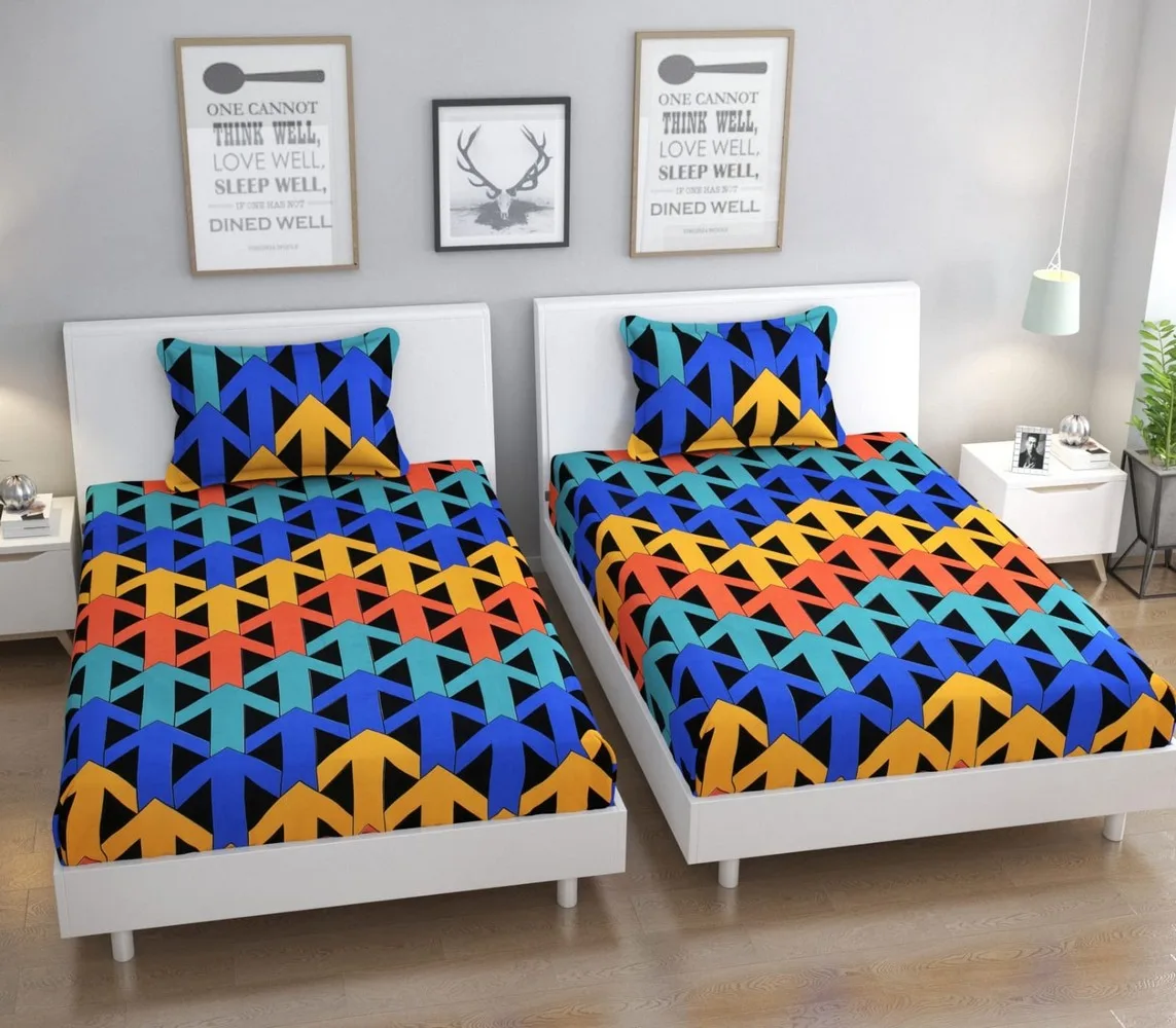 single bed bedsheet, 60x90, 1 piece, blue black, arrow 1