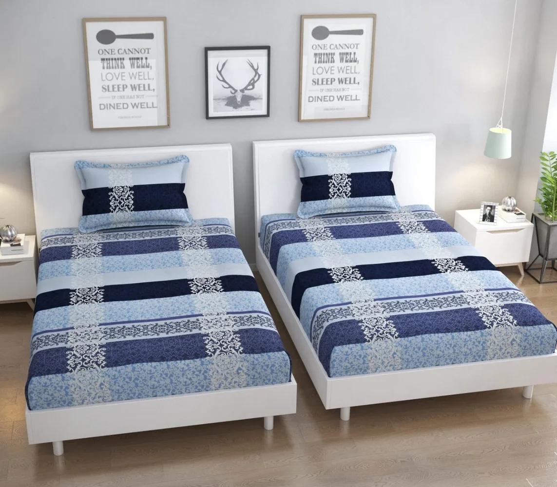 single bed bedsheet, 60x90, 1 piece, blue, motif 1