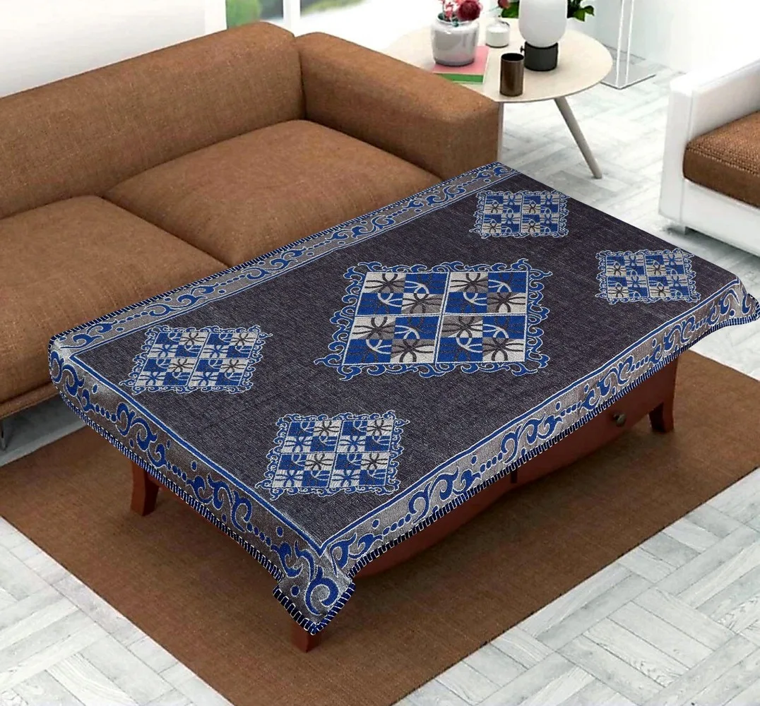 table covers for centre table, poly cotton, 36x54, diamond, grey, blue 1