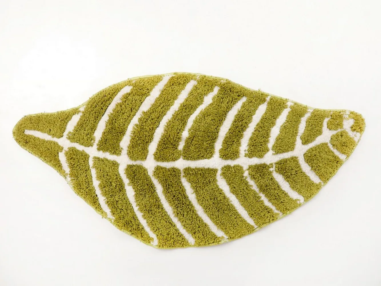 Micro shaggy leaf shape rug, 24x48, green