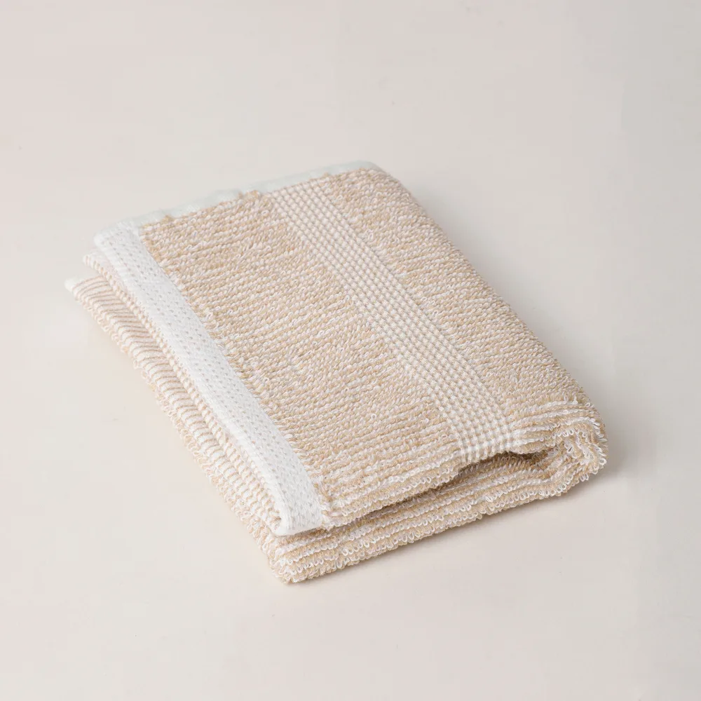 Cotton Hand Towels side broad line, 19x13.5, beige