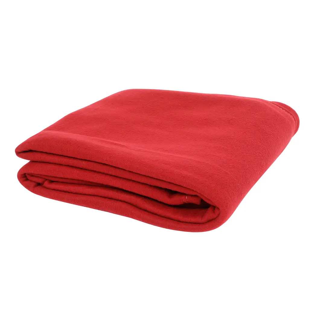 Fleece blanket woolen, single bed, solid color, red, 55x90