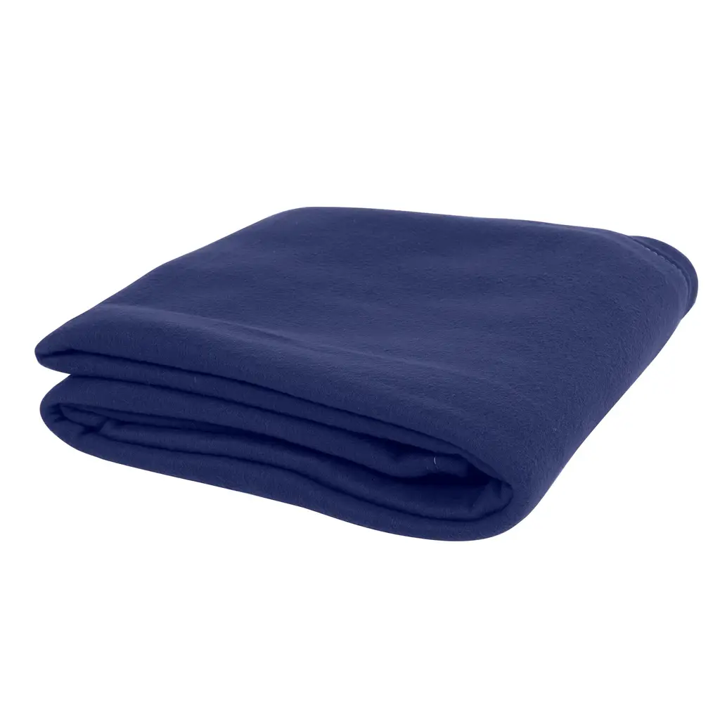 Fleece blanket woolen, single bed, solid color, blue, 55x90