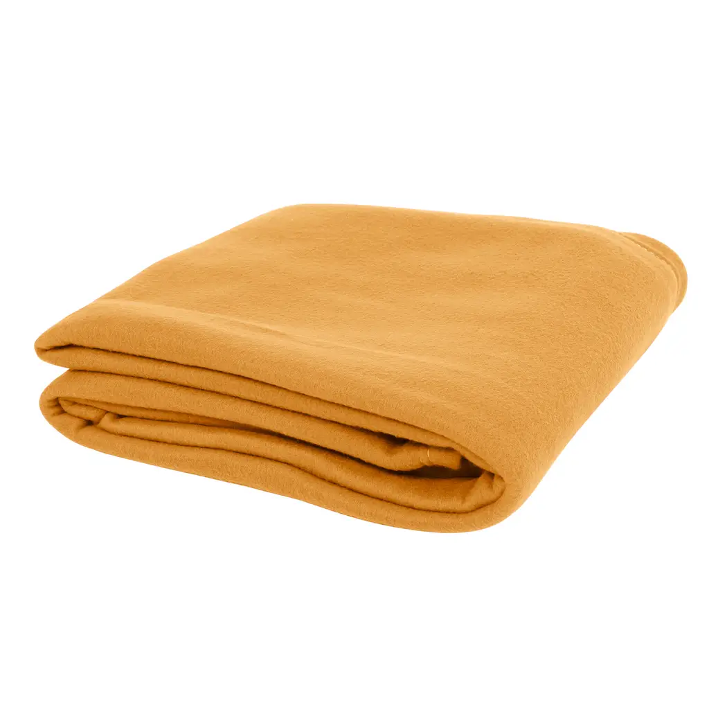 Fleece blanket woolen, single bed, solid color, beige, 55x90