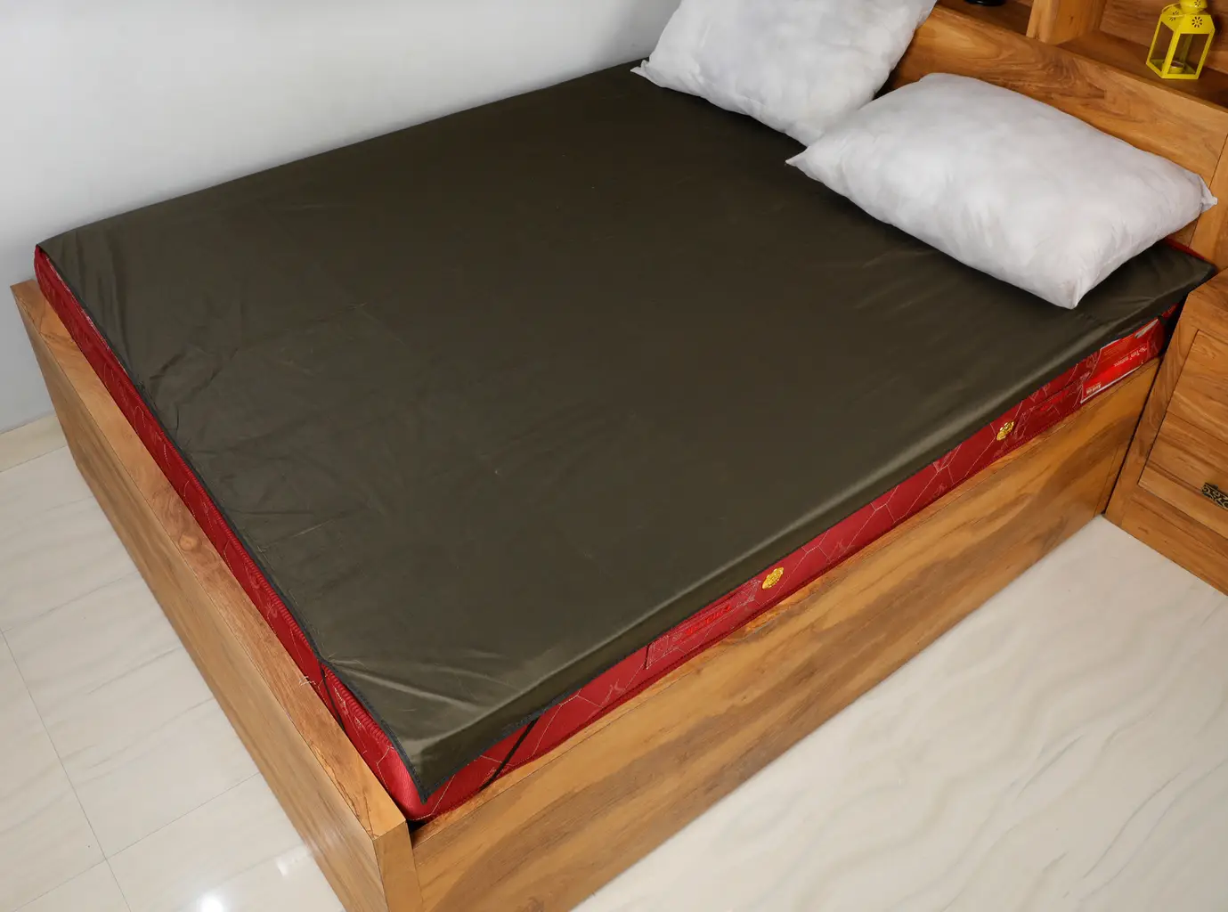 Mattress Protector Matty Double Bed, 75x69, green