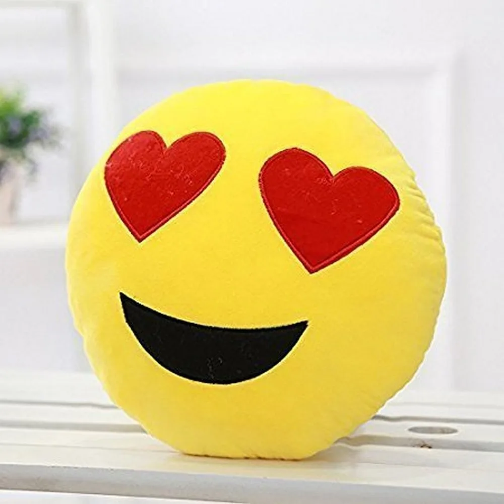 Emoji Pillow | Yellow | Face, Heart Eyes