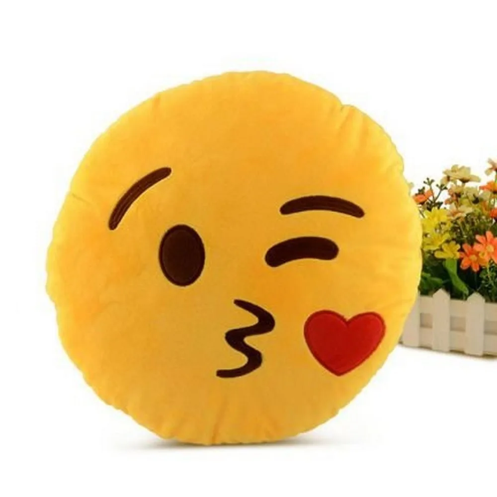 Emoji Pillow | Yellow | Face, Kissing