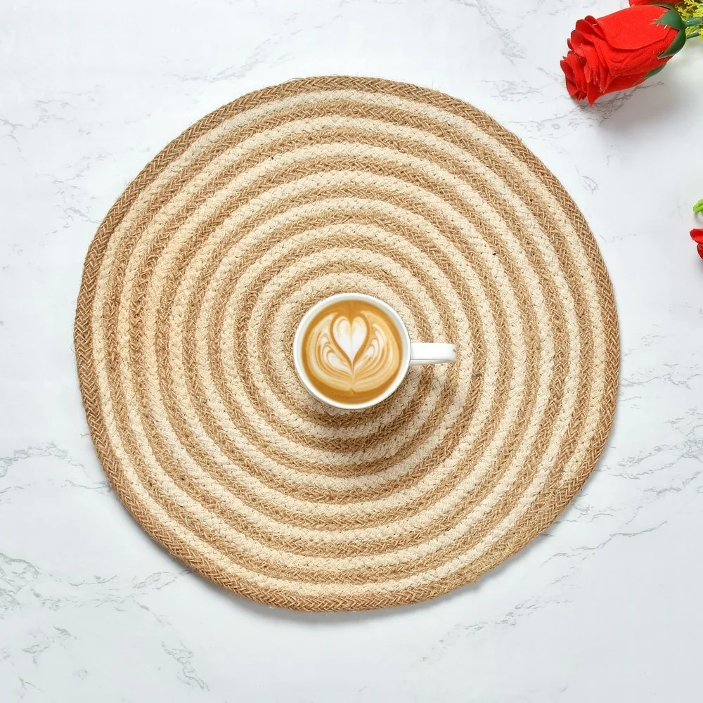 Placemat | White Circle | Round | 14x14 | Pack of 2