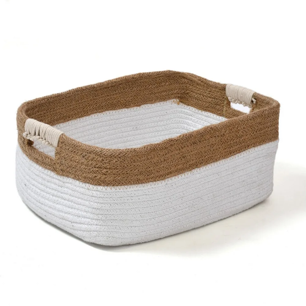 Organizer, Shelf, Gift Basket | Beige, White | Rectangle | Medium | 31x22x14 cm