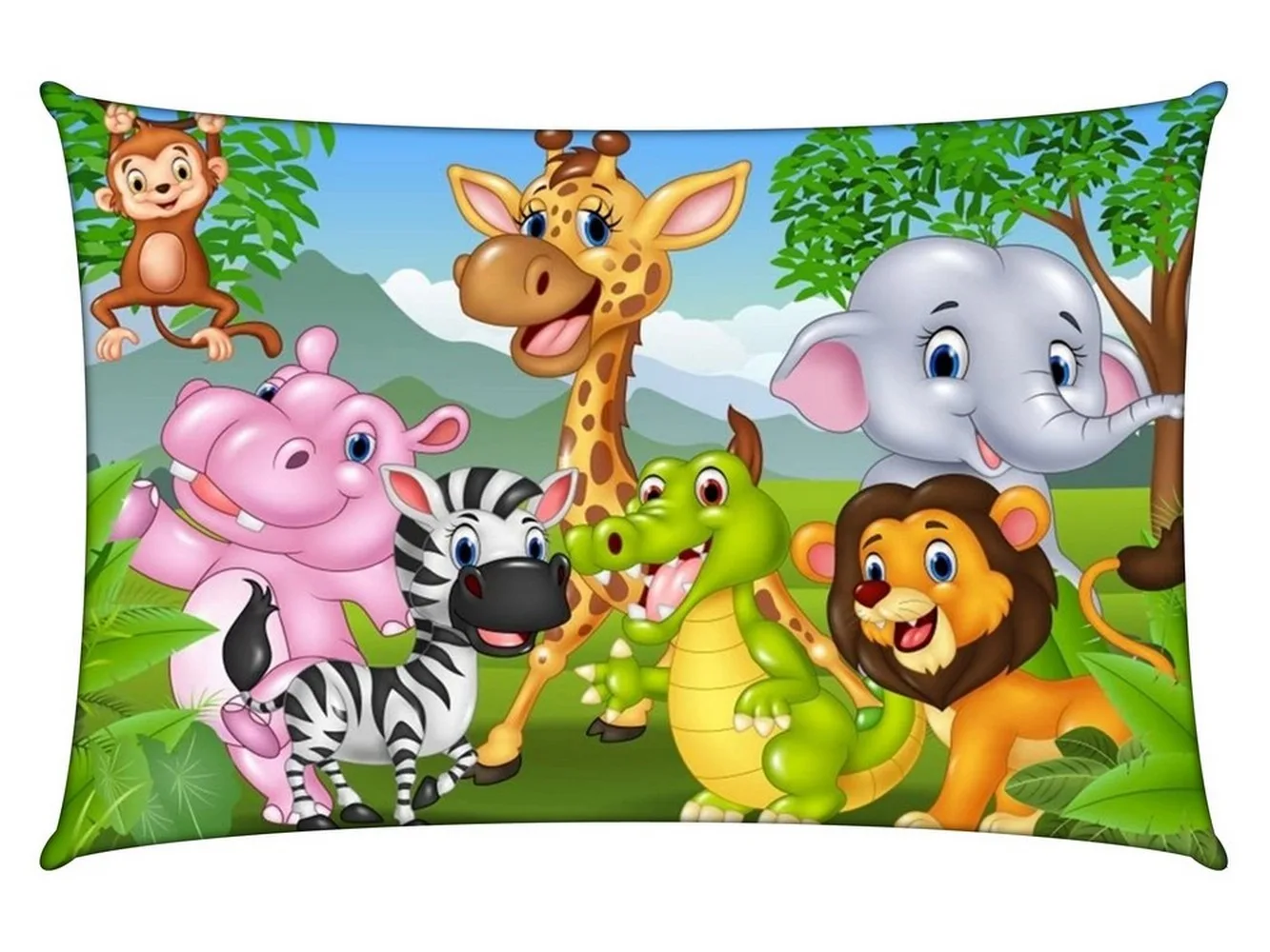 Animal Jungle Kids Pillow Cover, 18x12 Inches