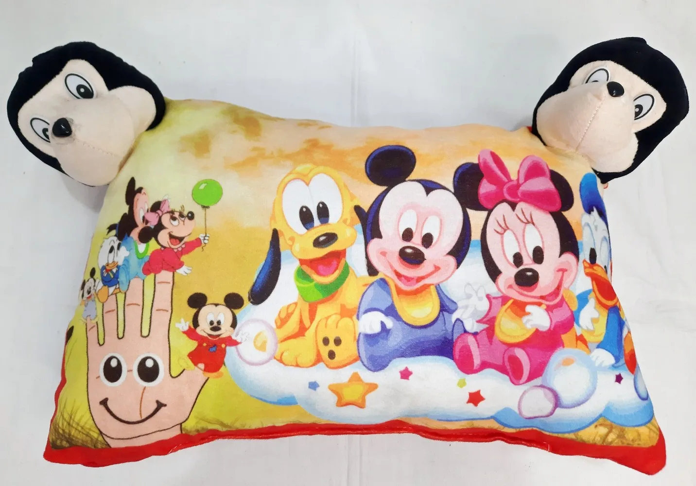 Mickey mouse friends kids pillow corner faces, 18x12 inches