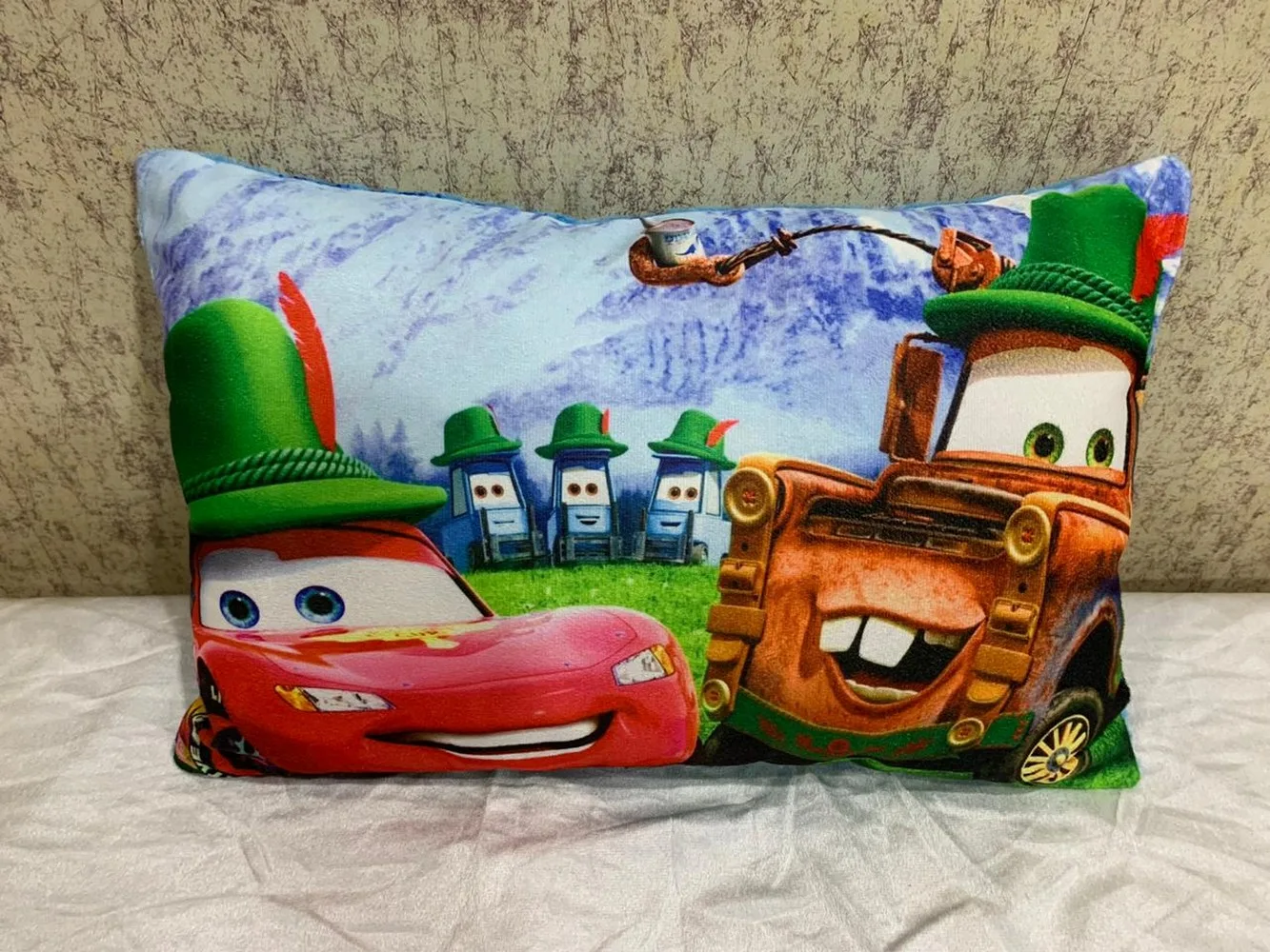 Kids Cartoon Pillow Racing Cars, 11x17, 1 Piece, Colorful