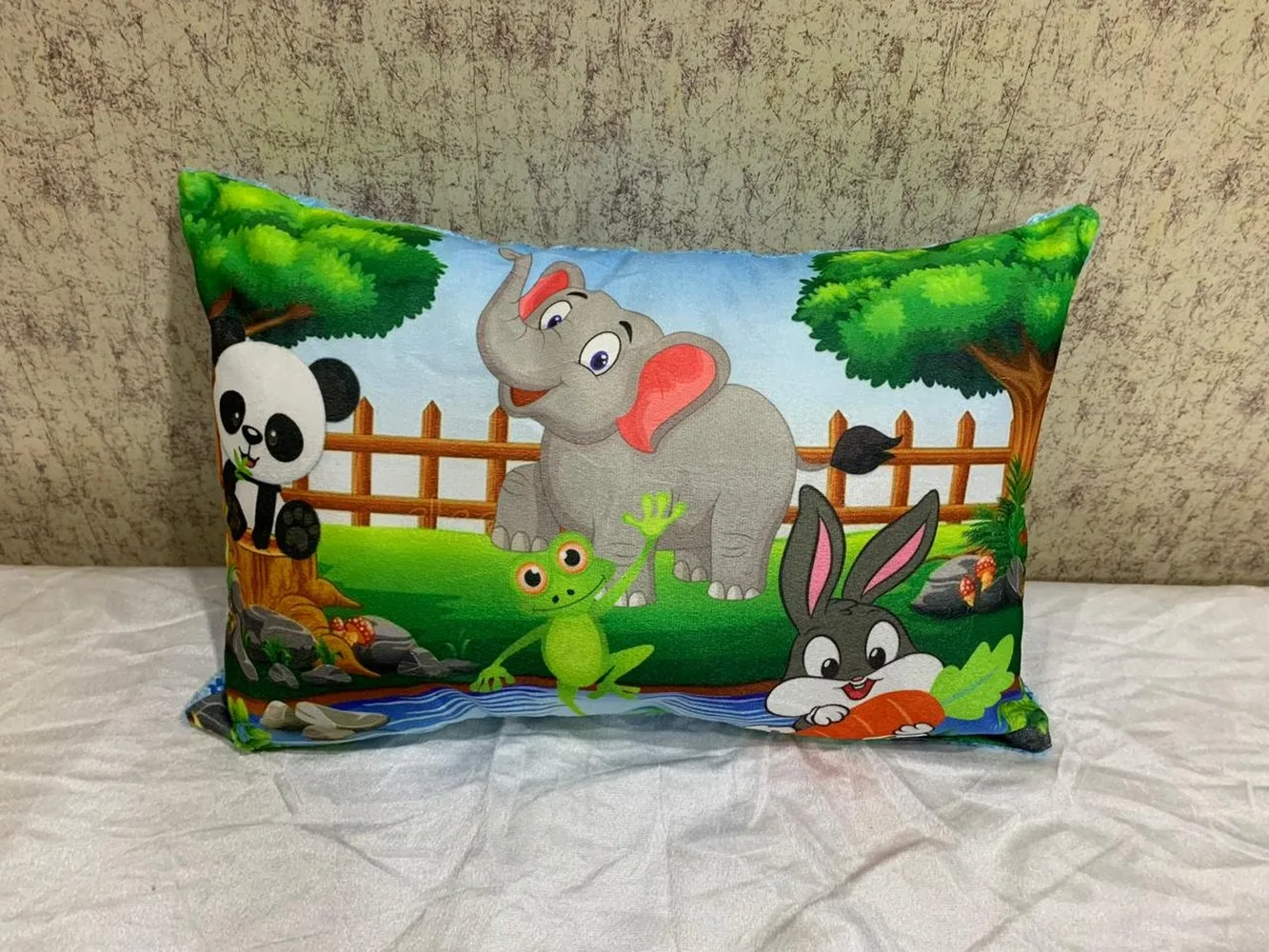 Kids Cartoon Pillow Animals 2, 11x17, 1 Piece, Colorful