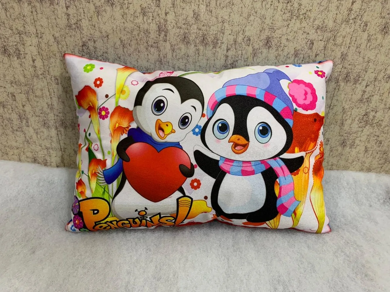 Kids Cartoon Pillow Penguin, 11x17, 1 Piece, Colorful