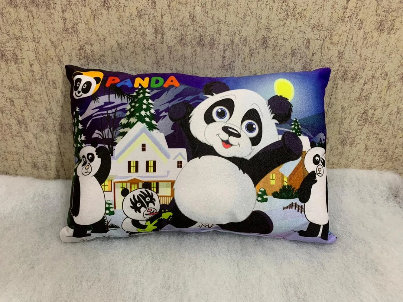 Kids Cartoon Pillow Panda, 11x17, 1 Piece, Colorful