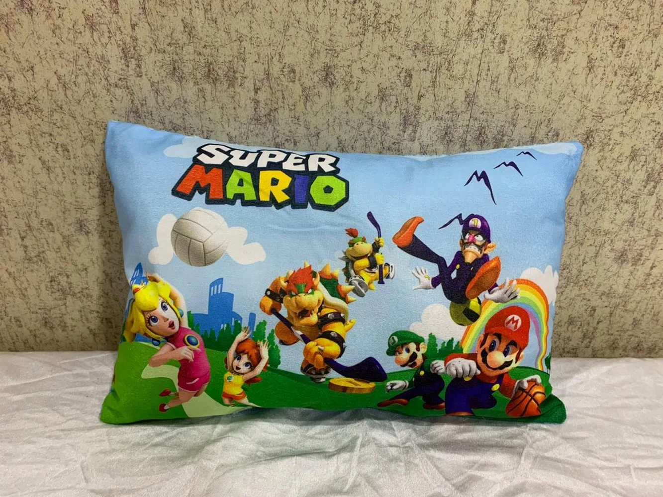 Kids Cartoon Pillow Super Mario, 11x17, 1 Piece, Colorful