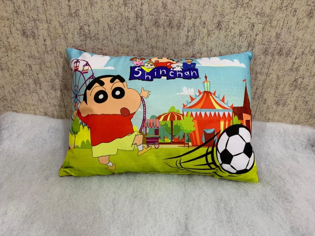 Kids Cartoon Pillow Shinchan, 11x17, 1 Piece, Colorful