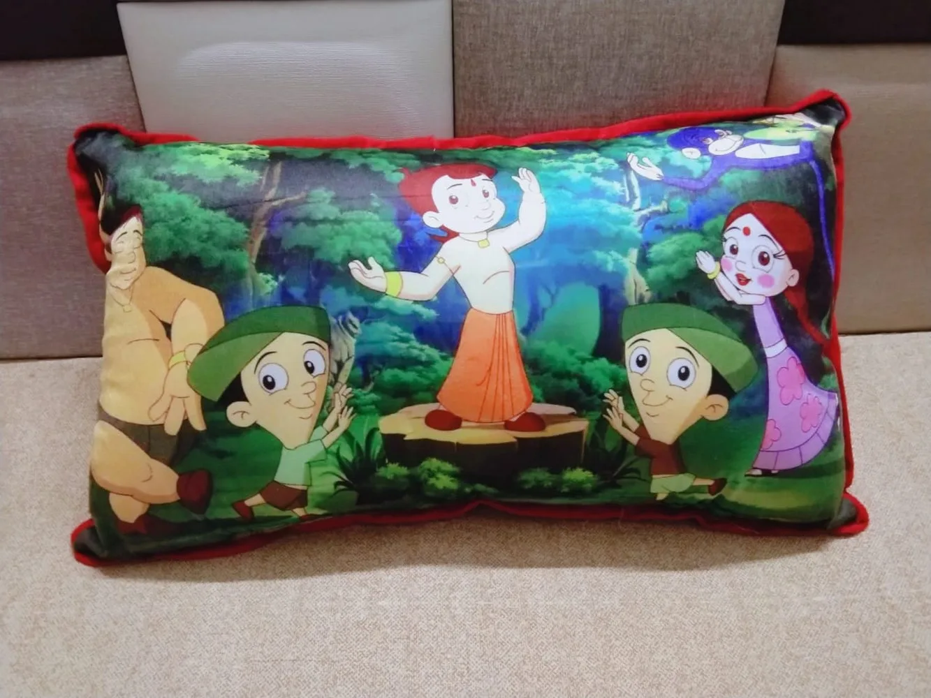 Kids Cartoon Pillow Chhota Bheem, 15x25, 1 Piece, Colorful