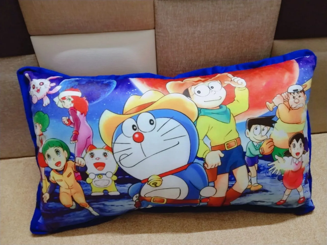 Kids Cartoon Pillow Doraemon, 15x25, 1 Piece, Colorful
