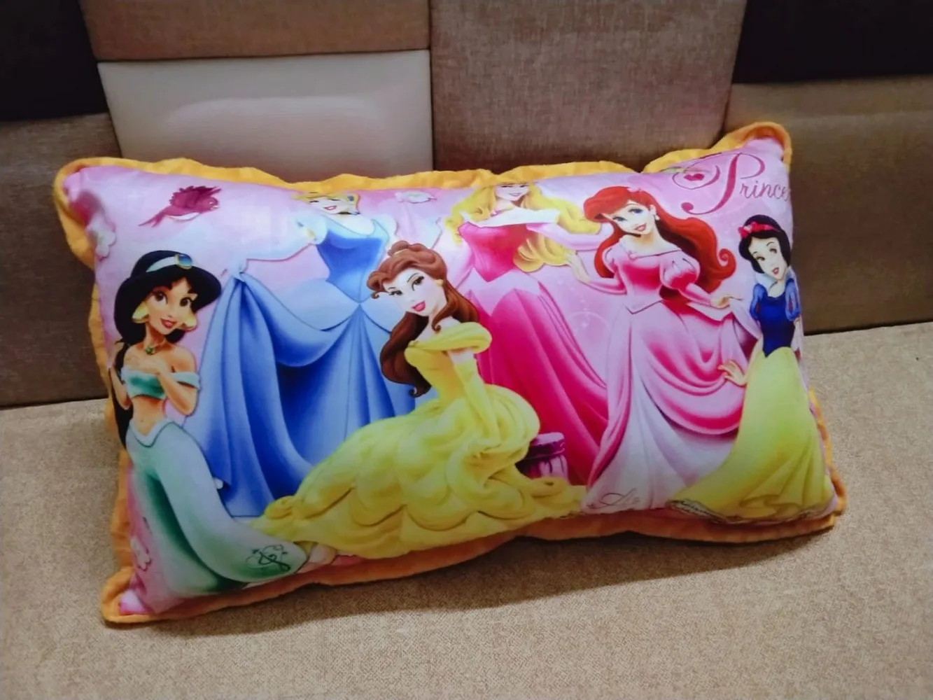 Kids Cartoon Pillow Princess friends, 15x25, 1 Piece, Colorful