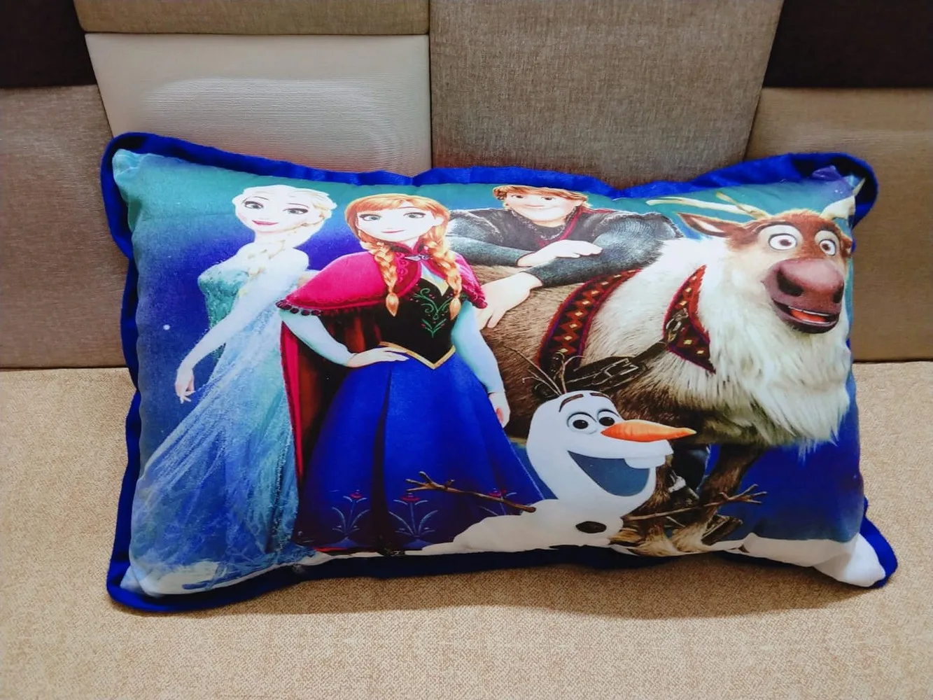 Kids Cartoon Pillow Frozen princess, 15x25, 1 Piece, Colorful