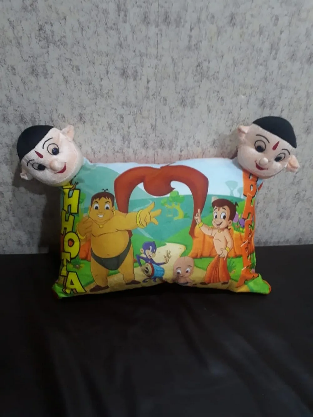Kids Cartoon Face Pillow Chhota Bheem friends, 11x17, 1 Piece, Colorful