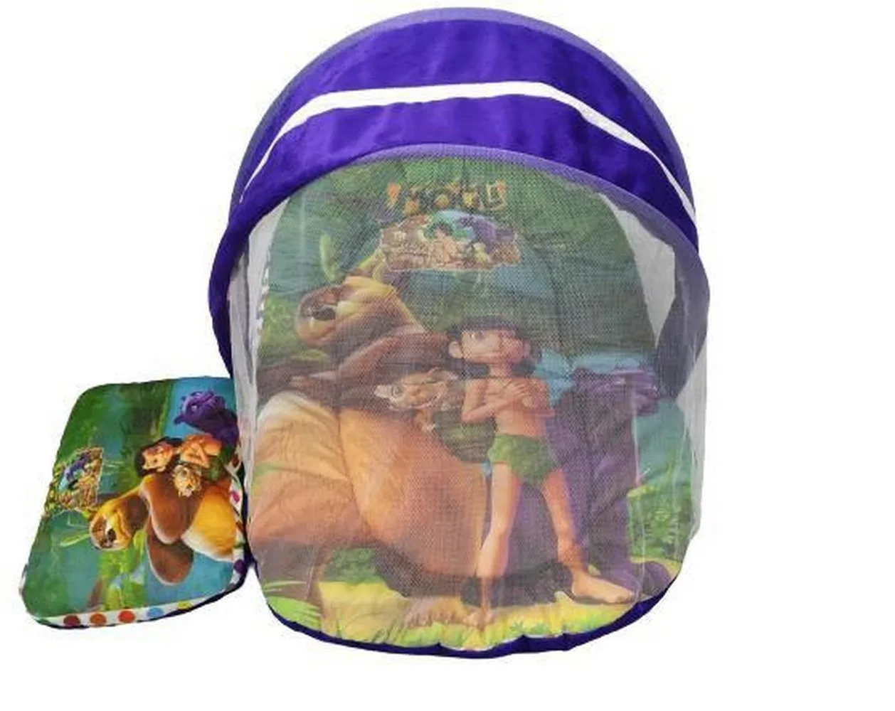 Digital printed Baby mosquito Net, jungle book mowgli, velvet