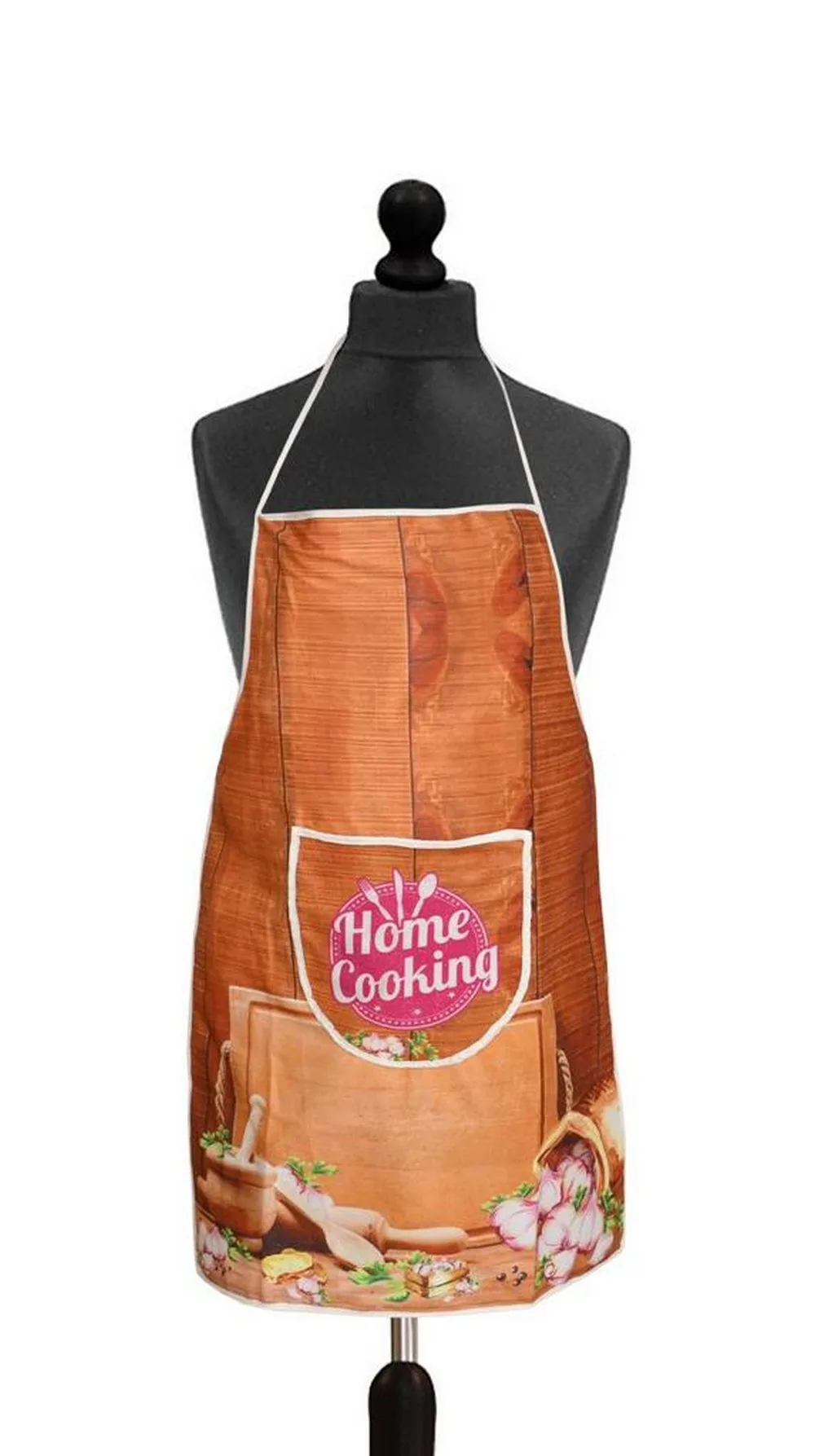 Digital printed Kitchen Apron, velvet, brown, home cooking