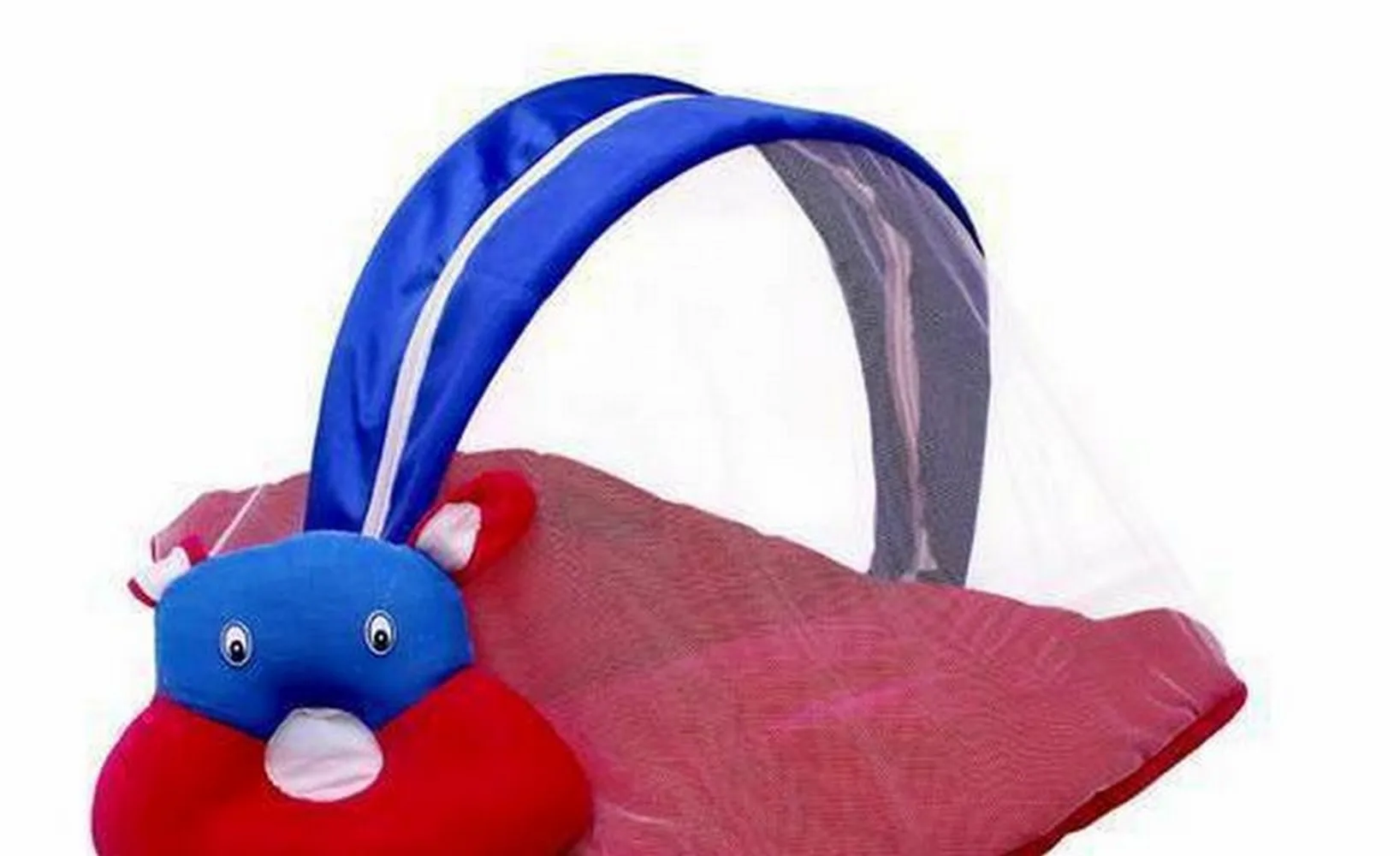 Baby Mosquito net face, red, blue