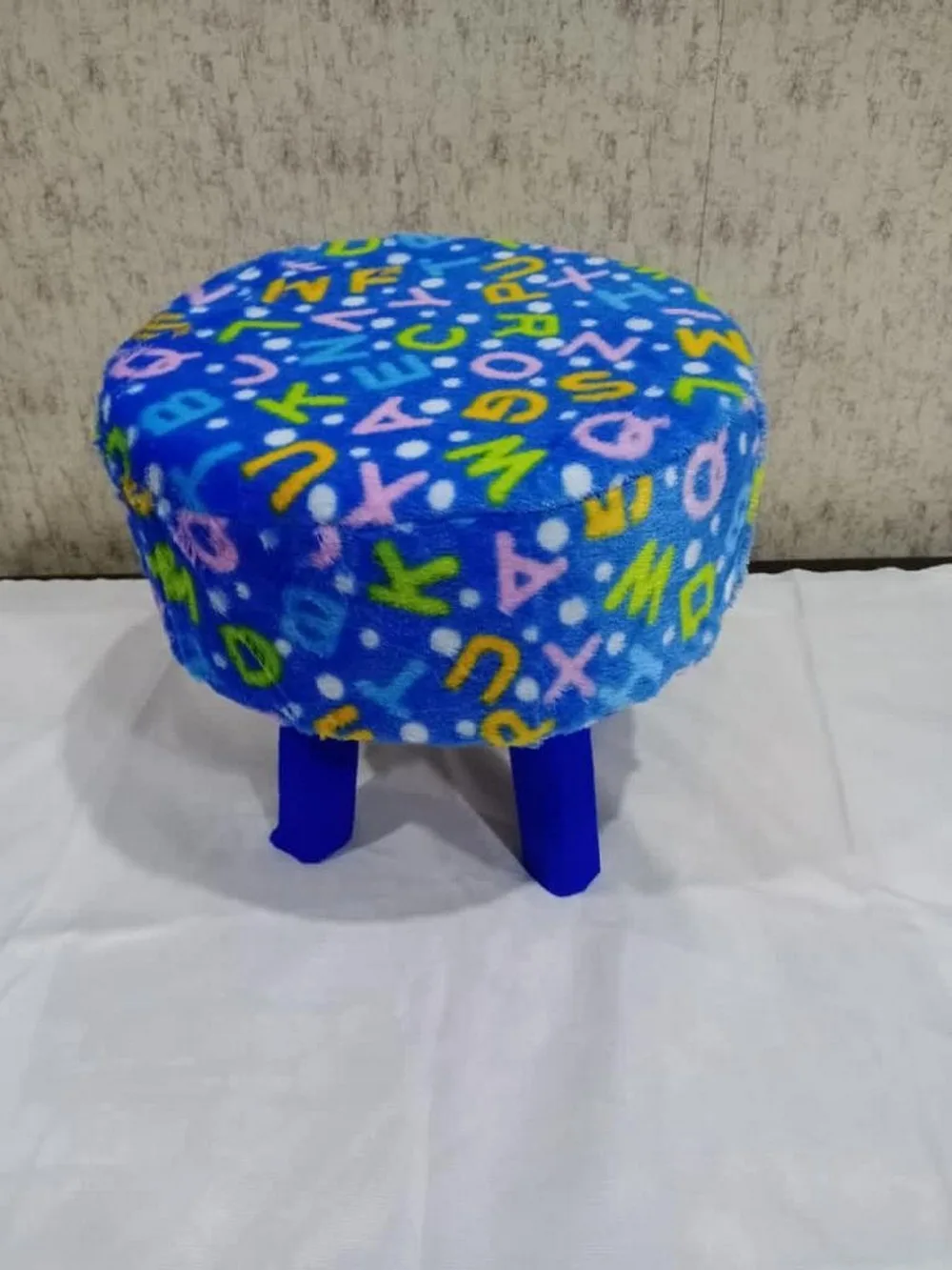Stool kids, 12 inch with box, blue, alphabets