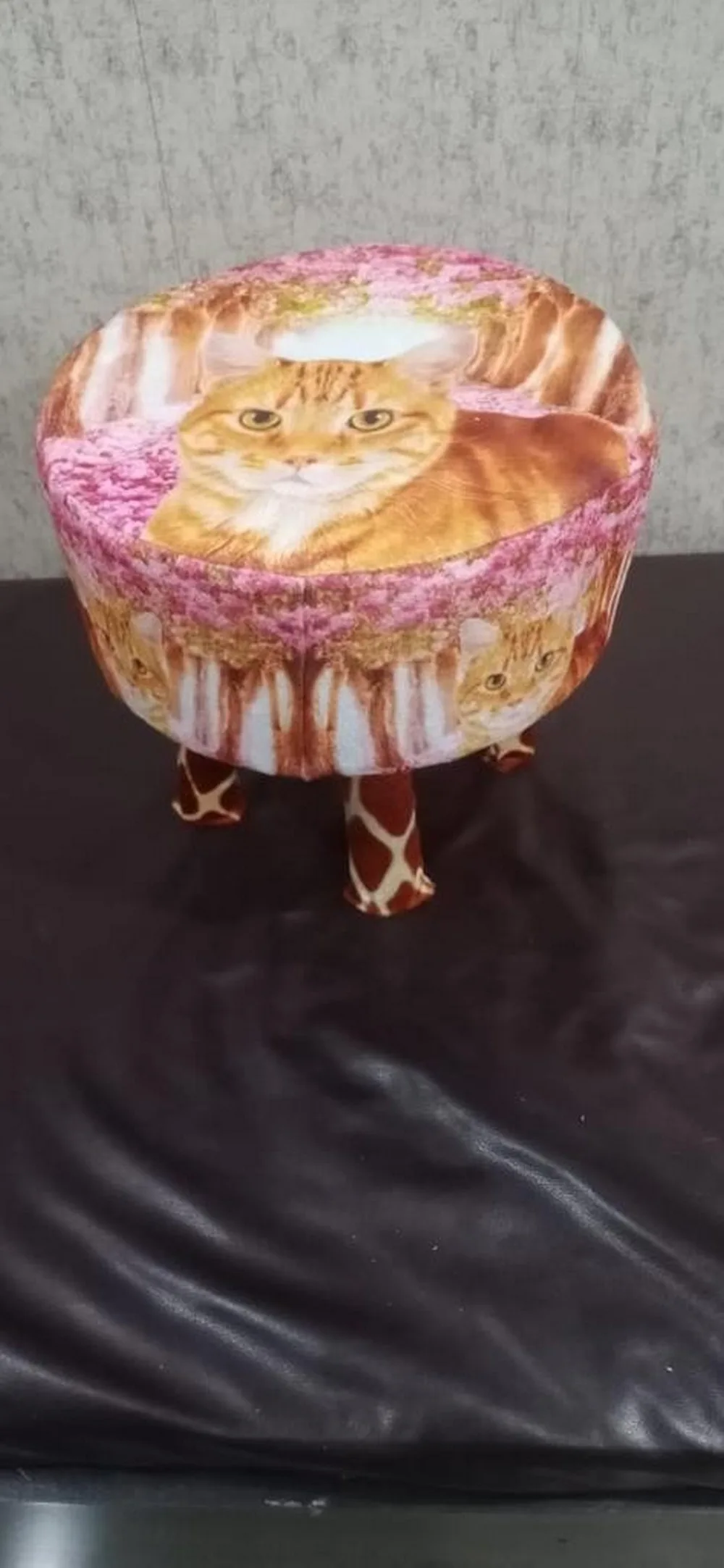 Cartoon printed stool kids, 12 inch with box, Cat