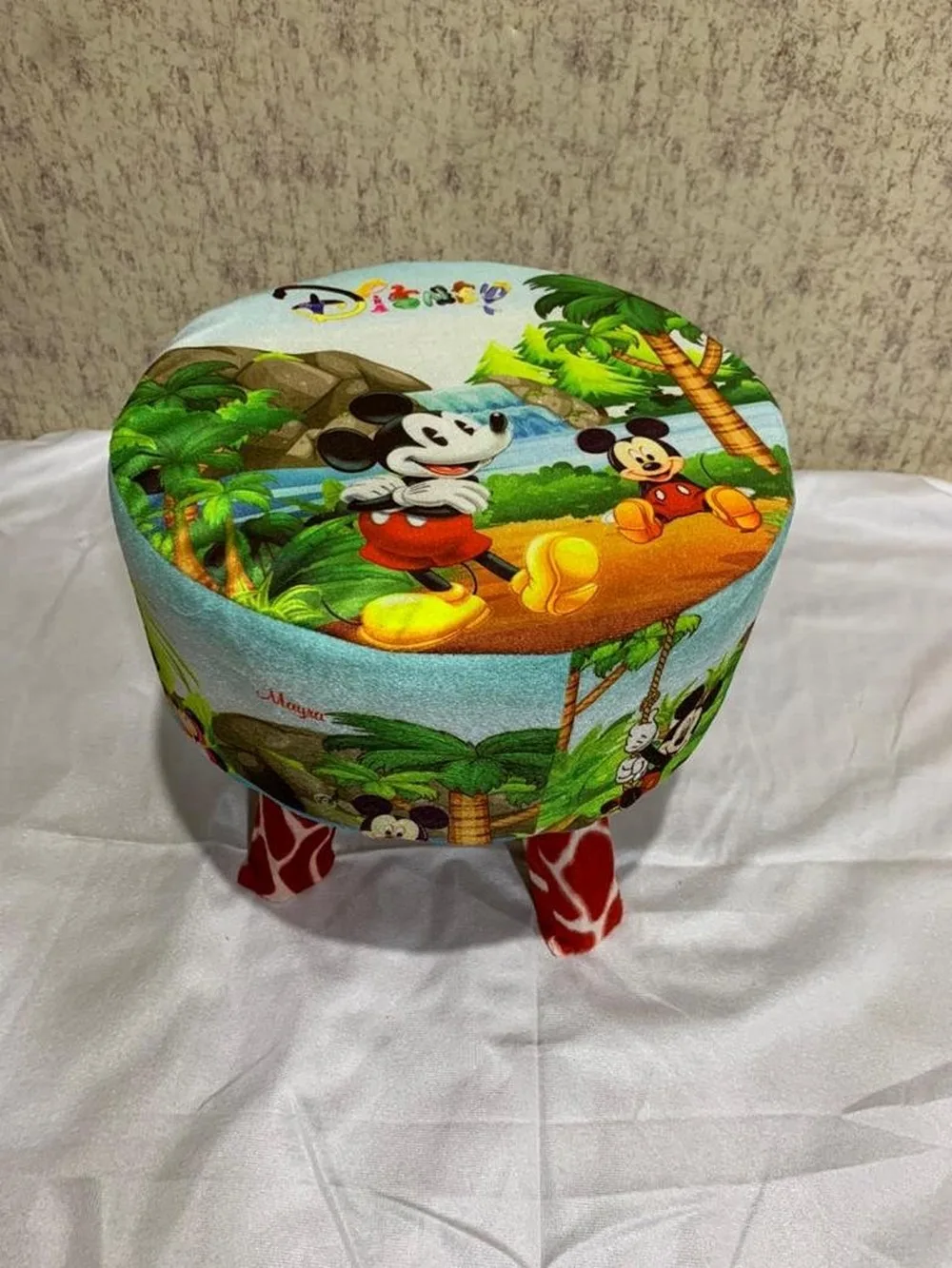 Cartoon printed stool kids, 12 inch with box, Mickey