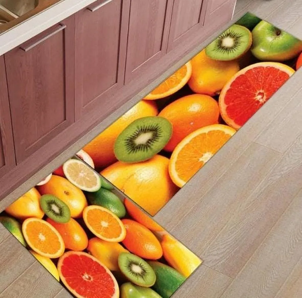 Kitchen Mat Digital Print, combo, fruits, 18x55, 17x26