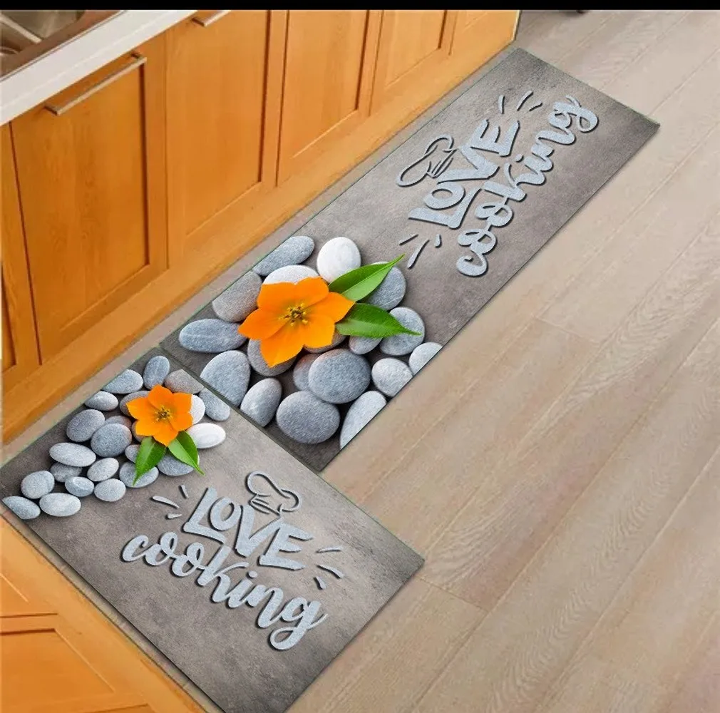 Kitchen Mat Digital Print, combo, pebbles, 18x55, 17x26