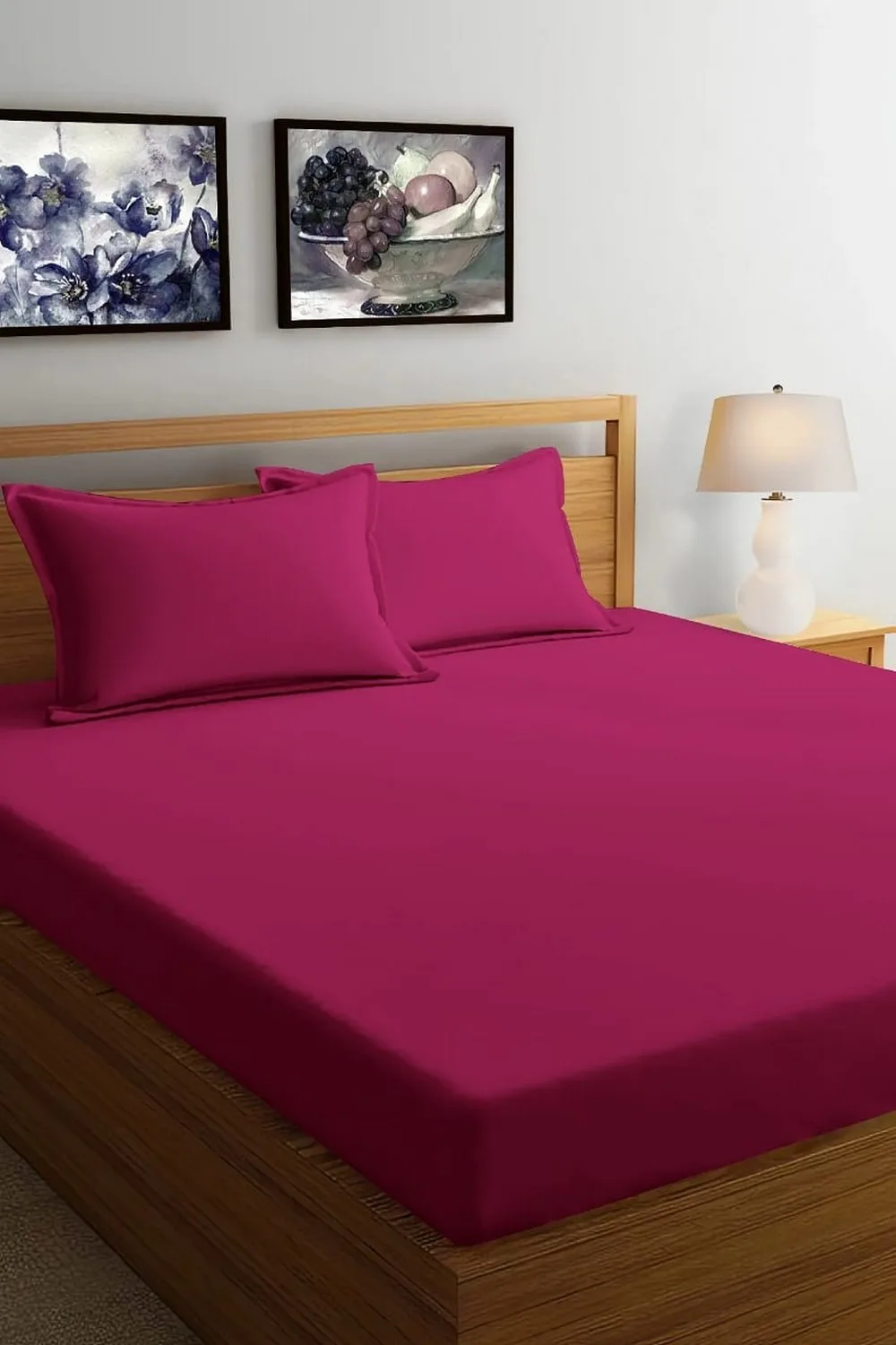 Solid plain color bed sheet, Glace cotton, 90x100, Maroon
