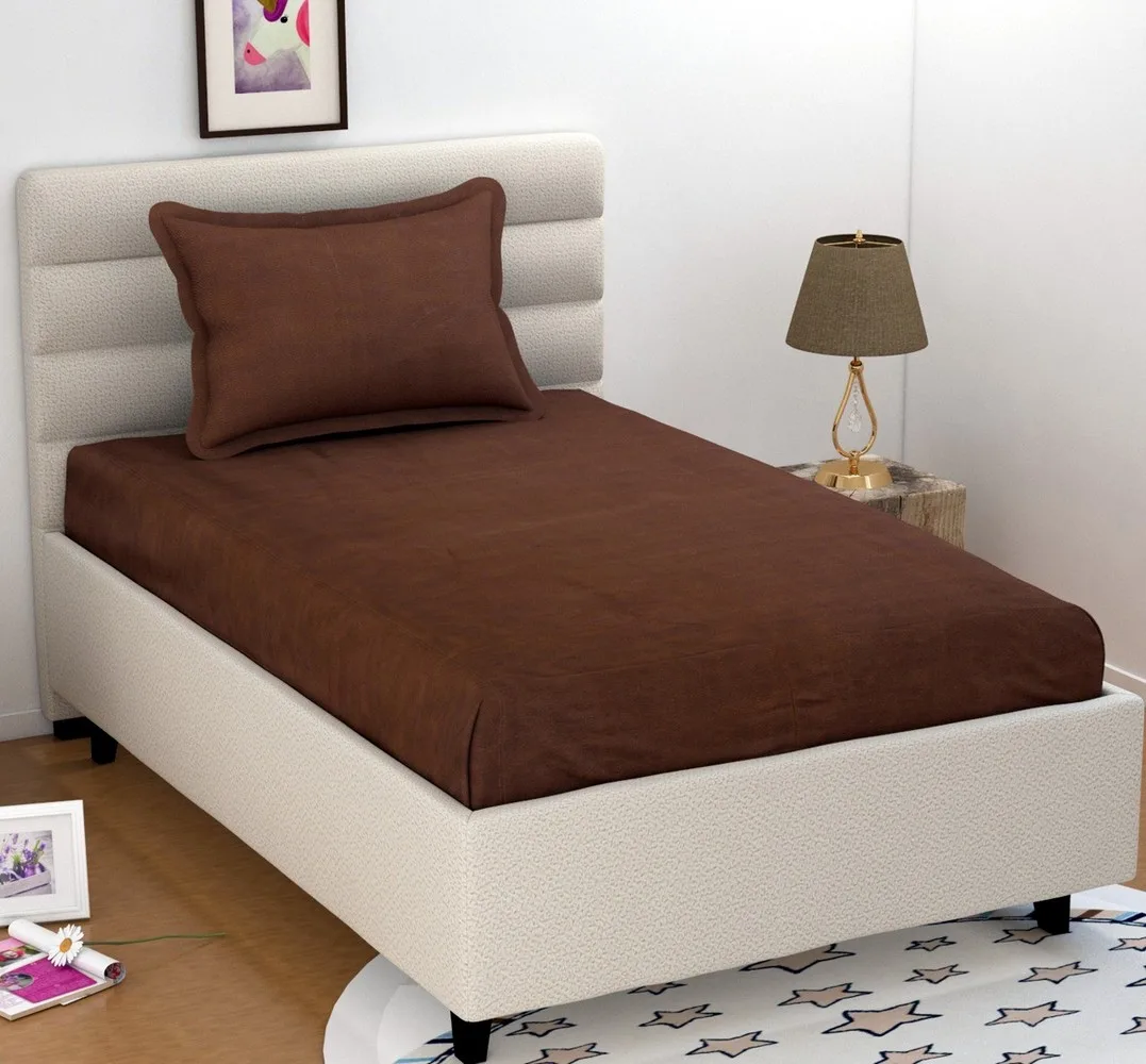 Plain single bed bedsheet, 60x90, brown
