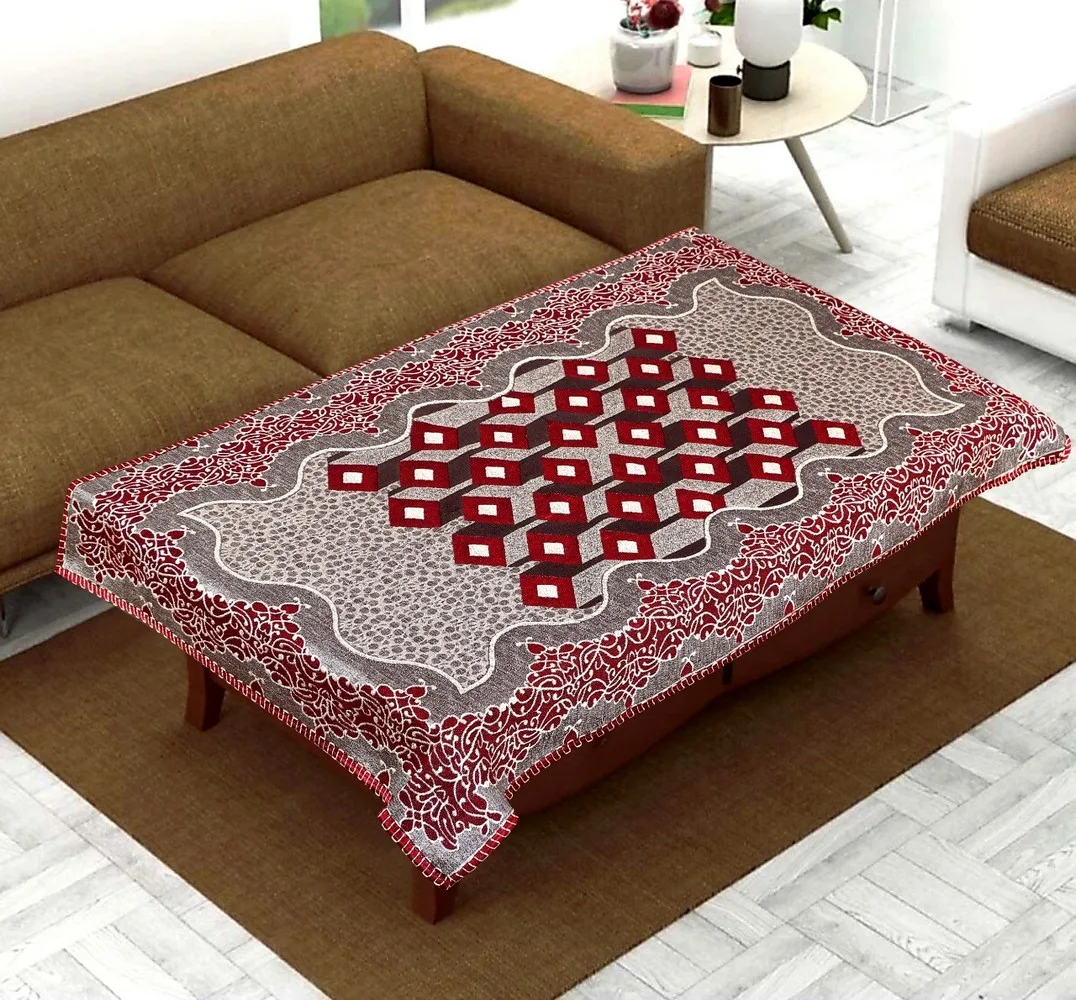 Table Covers for Centre Table, poly cotton, 36x54, abstract, diamond, maroon, grey