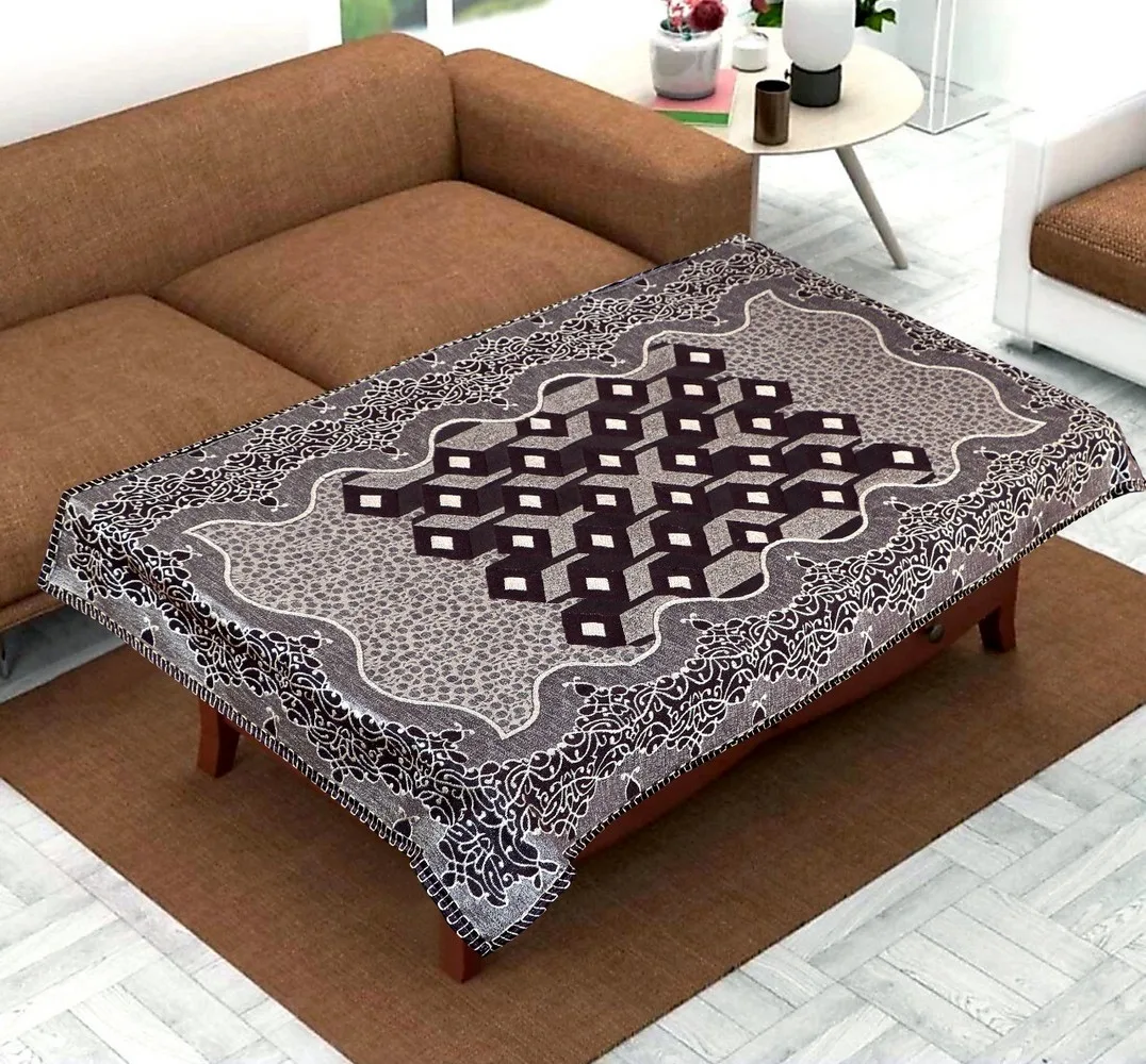 Table Covers for Centre Table, poly cotton, 36x54, abstract, diamond, grey, brown