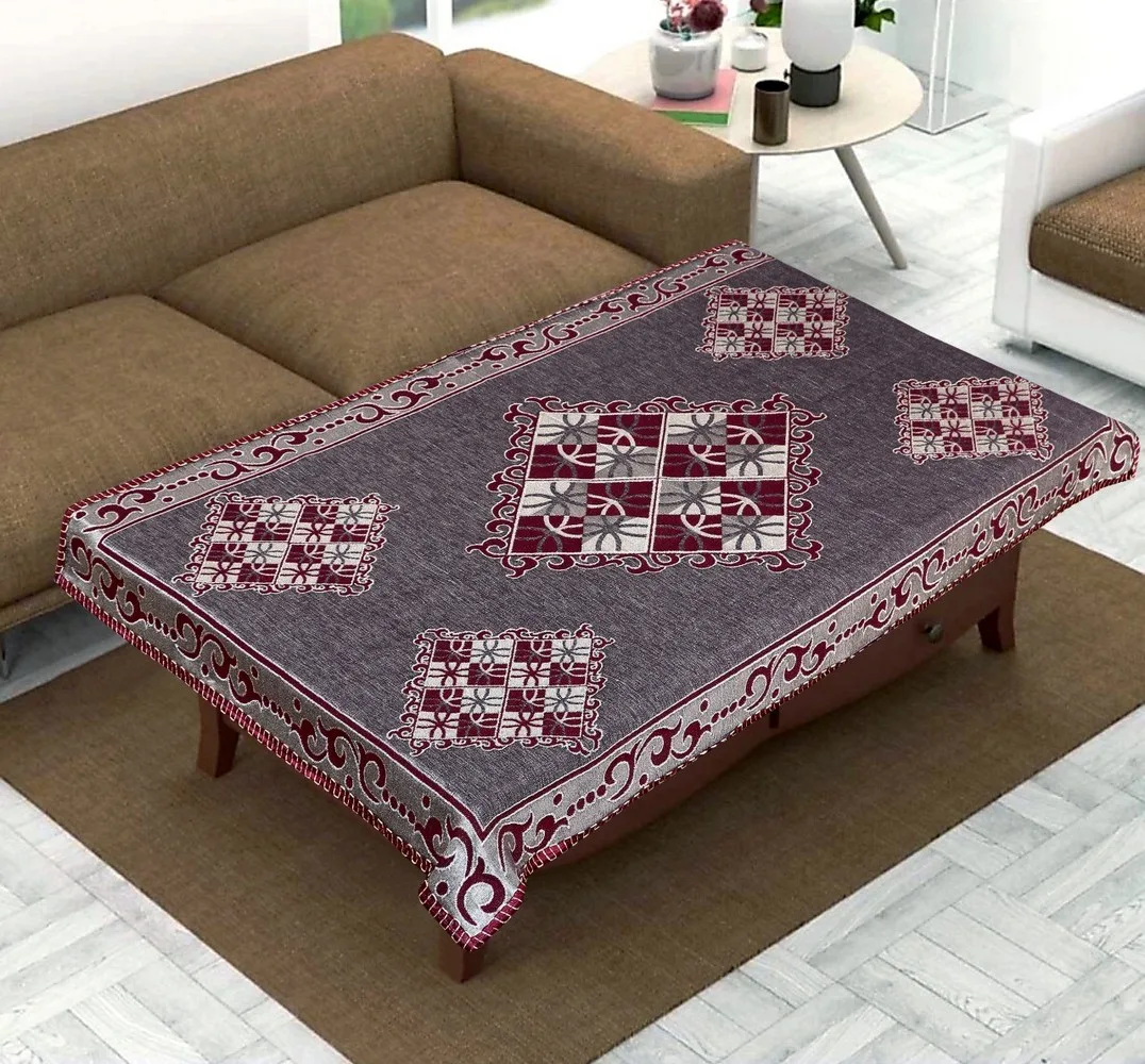 Table Covers for Centre Table, poly cotton, 36x54, diamond, grey, maroon