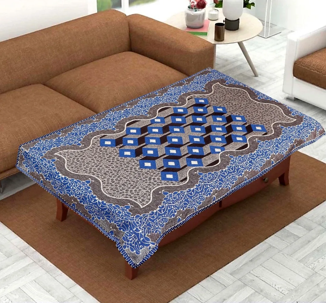 Table Covers for Centre Table, poly cotton, 36x54, abstract, diamond, blue, grey