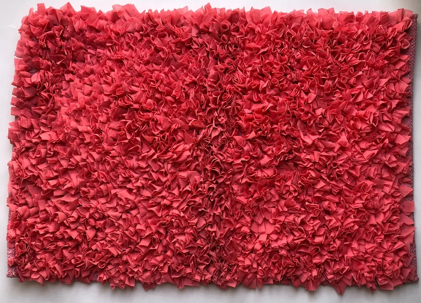 Fluffy rug rectangle, 30x20, red